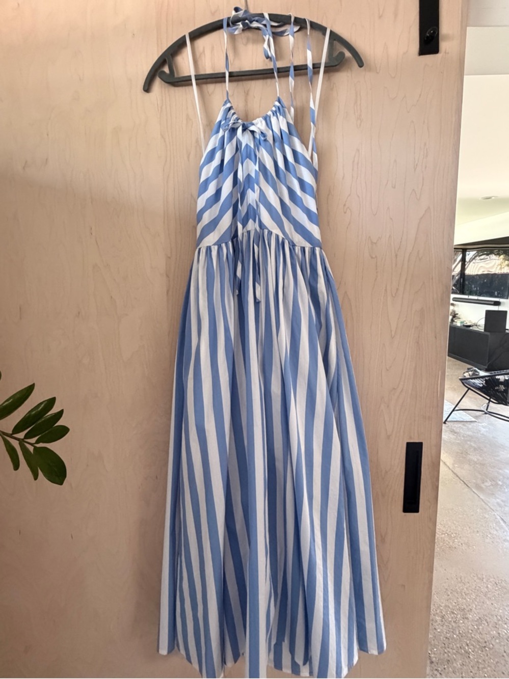 Avec Les Filles Blue and White Striped Halter Dress - Picture 3 of 10